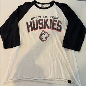 47 Brand Northeastern University T-Shirt and zipper cinch bag bundle.